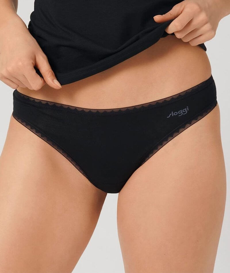 Sloggi Go Brazilian 2 Pack - Black Knickers 