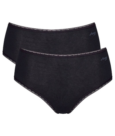 Sloggi GO High Waist 2 Pack Brief - Black Knickers