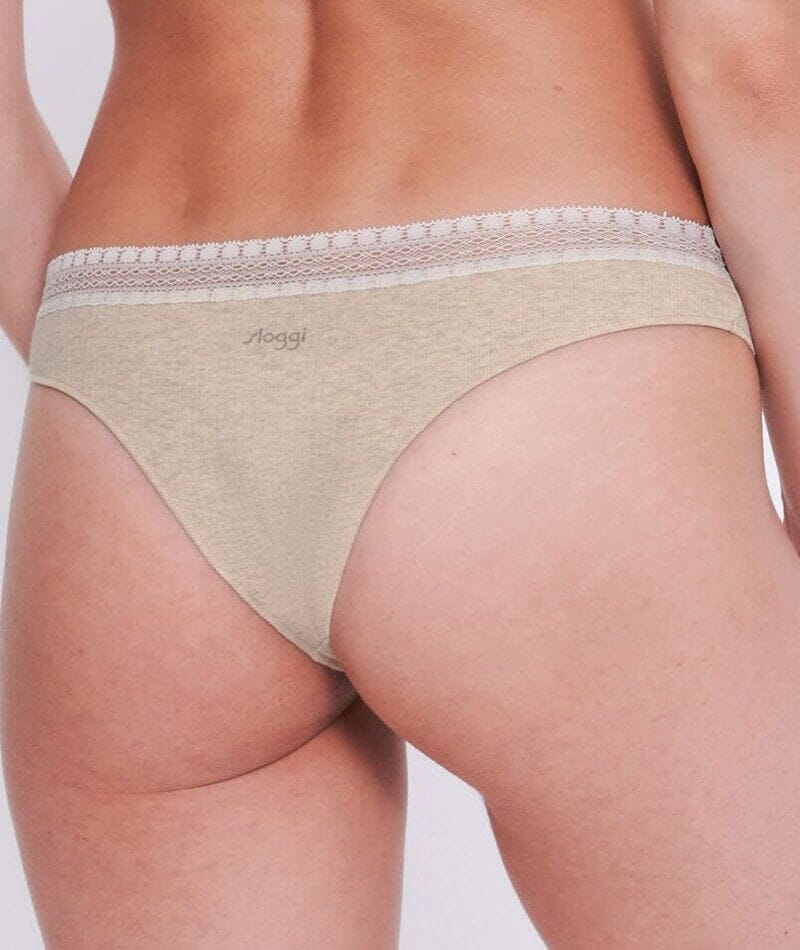 Sloggi Go Ribbed Brazilian Brief 2 Pack - Grey Combination Knickers