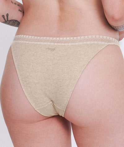 Sloggi Go Ribbed Tanga Brief 2 Pack - Grey Combination Kinickers