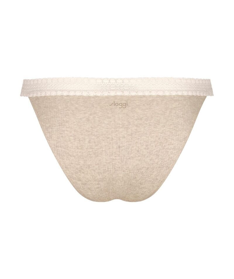 Sloggi Go Ribbed Tanga Brief 2 Pack - Grey Combination Kinickers