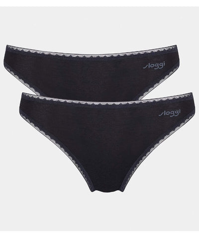 Sloggi Go Tai 2 Pack Brief - Black Knickers