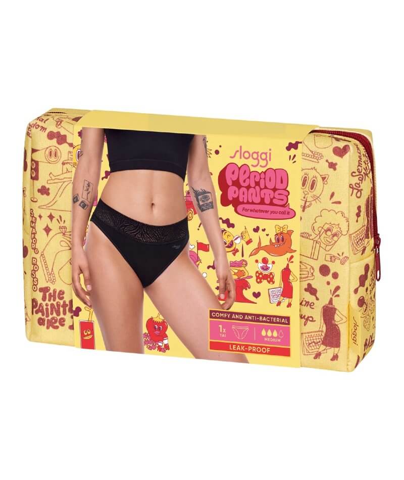 Sloggi Tai Medium Period Pants - Black Knickers