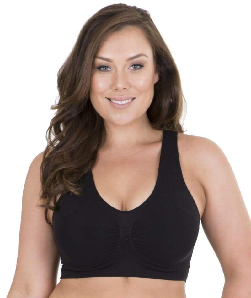 Sonsee High Back Comfort Bra - Black - Curvy Bras