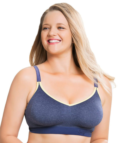 Sugar Candy Crush Fuller Bust Seamless F-HH Cup Wire-free Nursing Bra -  Charcoal