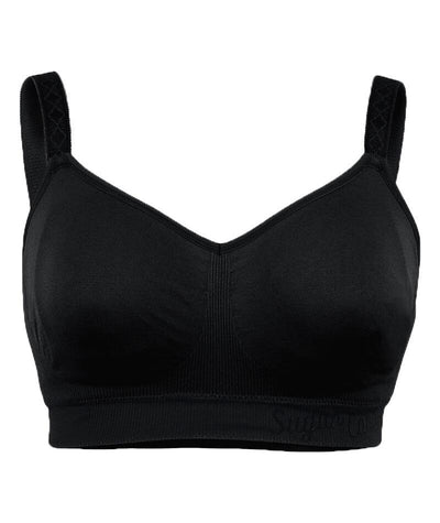 Sugar Candy Fuller Bust Seamless F-HH Cup Lounge Bra - Black Bras