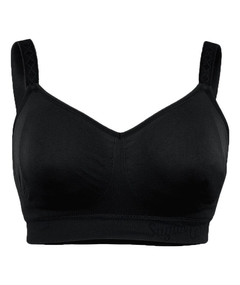 Sugar Candy Fuller Bust Seamless F-HH Cup Wire-free Lounge Bra - Black -  Curvy Bras