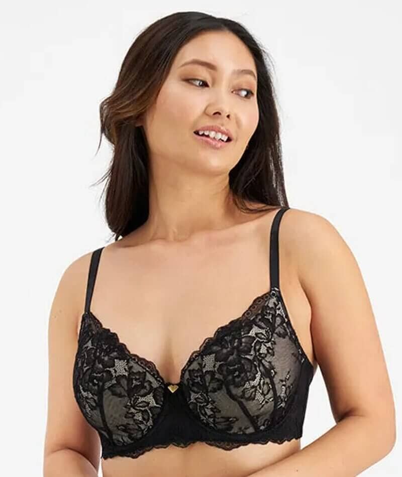 Temple Luxe by Berlei Lace Full Cup Contour Bra - Black/Nude Bras