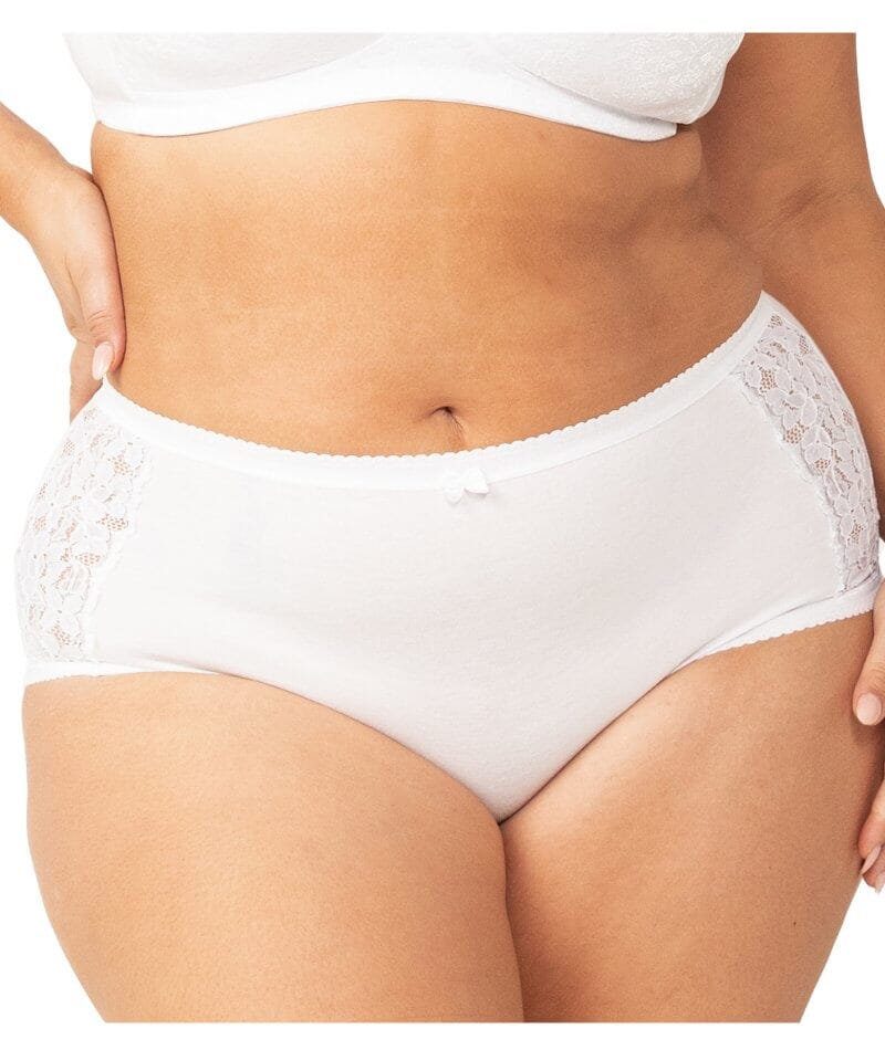 Hanes Ultimate Women's High-Waisted Brief Underwear, 4-Pack White