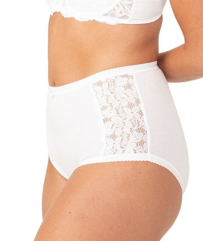 Triumph Cotton & Lace Full Brief - White Knickers