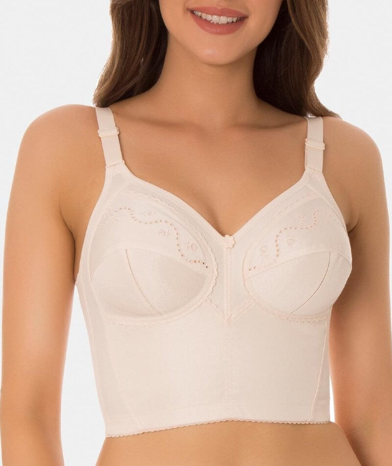 Triumph Doreen Cotton Longline Bra - Fresh Powder Bras 34B