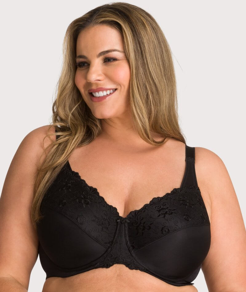 Embroidered Minimizer Wired Bra - Fawn / 12D