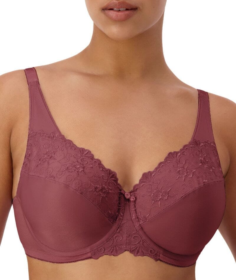 Triumph Embroidered Minimizer Bra - Smokey Russet Bras