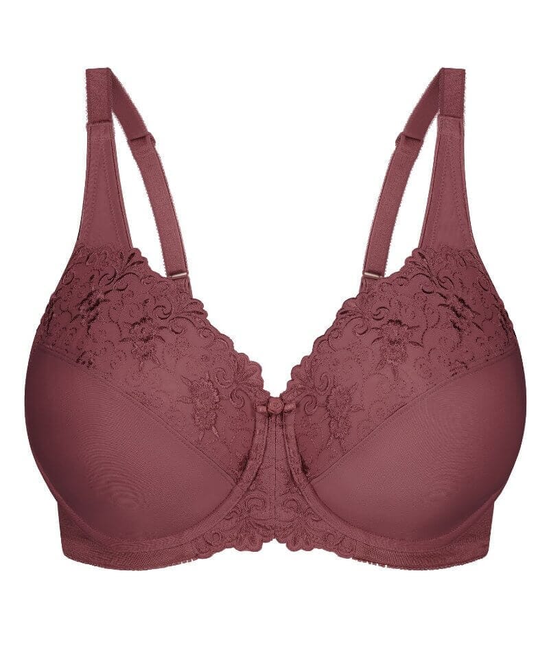 Triumph Embroidered Minimizer Bra - Smokey Russet Bras
