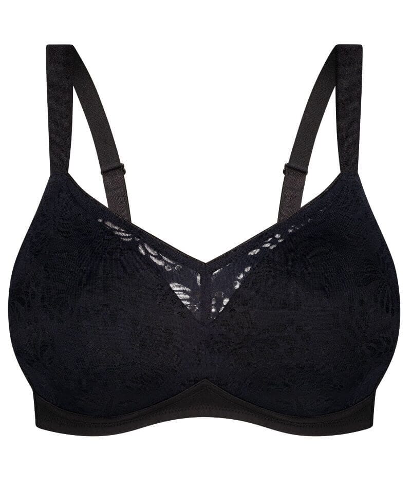 Triumph Lacy Minimiser Wire-free Bra - Black Bras