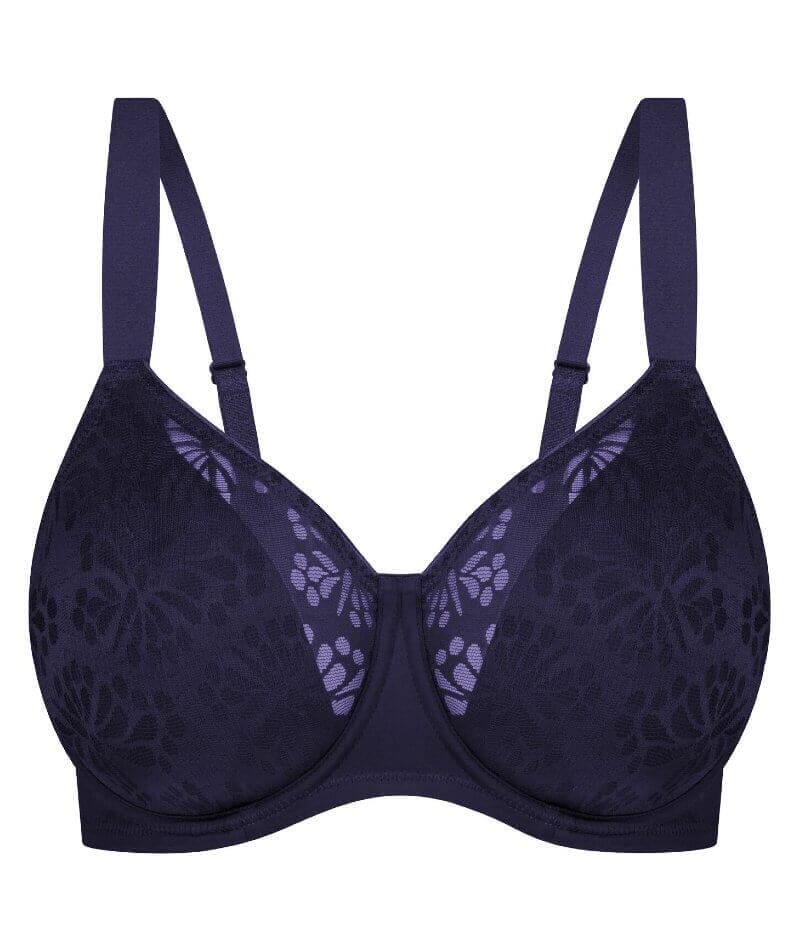 Triumph Lacy Minimizer Bra - Blueberry Bras