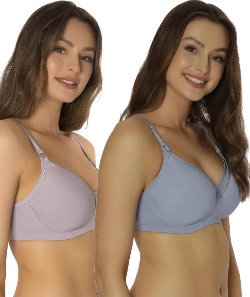 Triumph Mamabel Smooth Wire-free Maternity Bra 2 Pack - Placid Water/G -  Curvy Bras