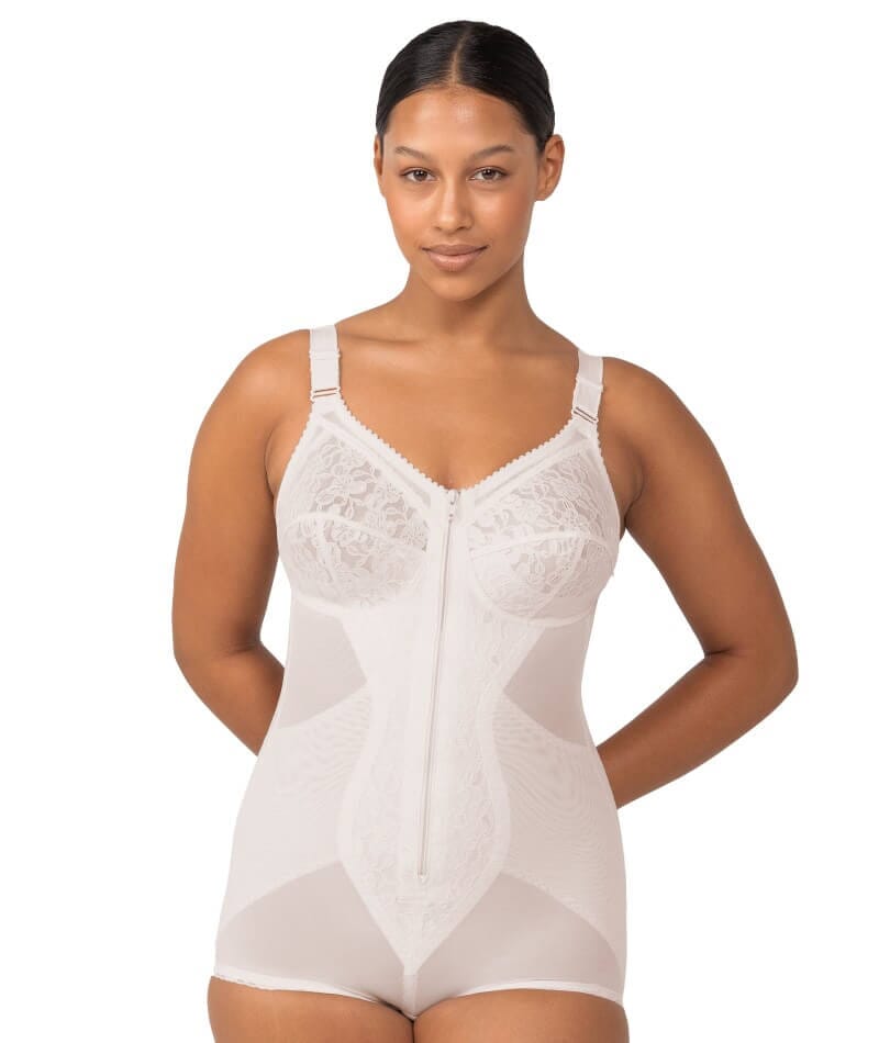 Ivory Underwired Non Padded Floral Lace Shapewear Body