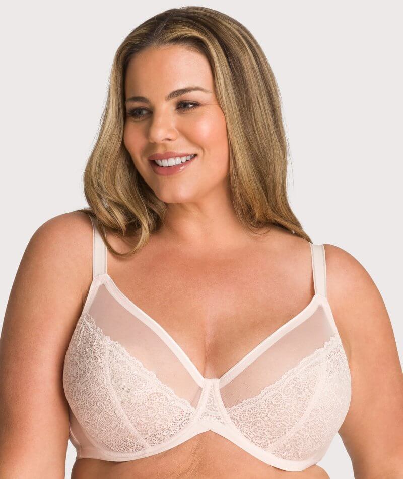 Triumph Sheer Minimizer Bra - Nude Pink Bras 32D 