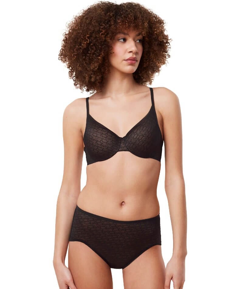 Triumph Signature Sheer Maxi Brief - Black Knickers