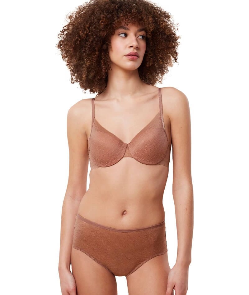 Triumph Signature Sheer Padded Wire-free Bra - Toasted Almond - Curvy