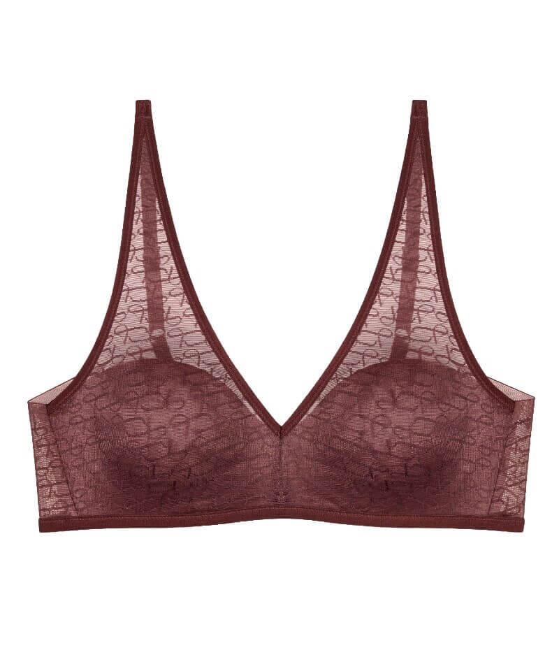 Triumph Signature Sheer Padded Wire-free Bra - Decadent Chocolate - Curvy  Bras