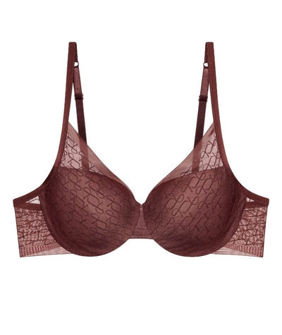 Triumph Signature Sheer Underwired Padded Half Cup Bra - Decadent Chocolate Bras