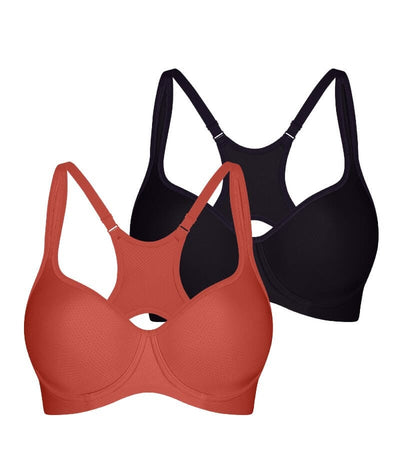 Triumph Triaction Racerback 2 Pack - Orange - Dark Combination Bra