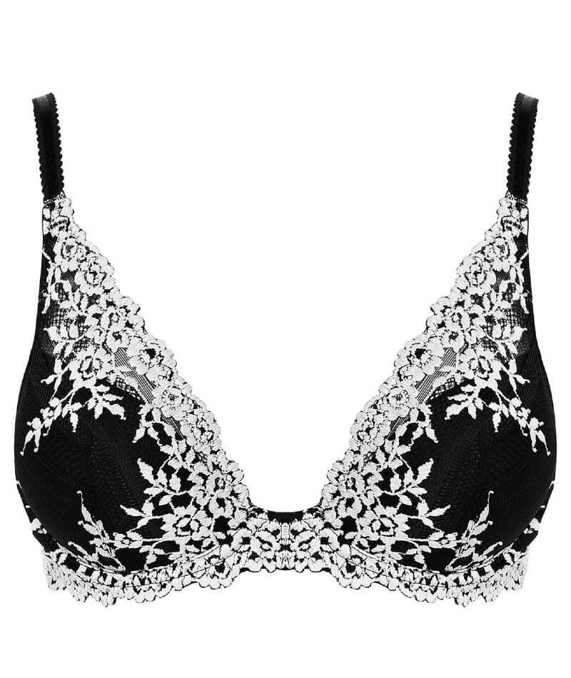 Black Plunge Bralette, Floral Lace Bralette