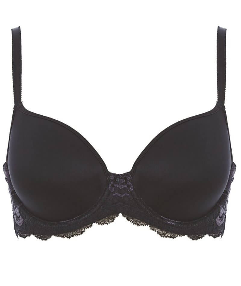 Wacoal Lace Affair Contour Bra - Black/Graphite - Curvy Bras